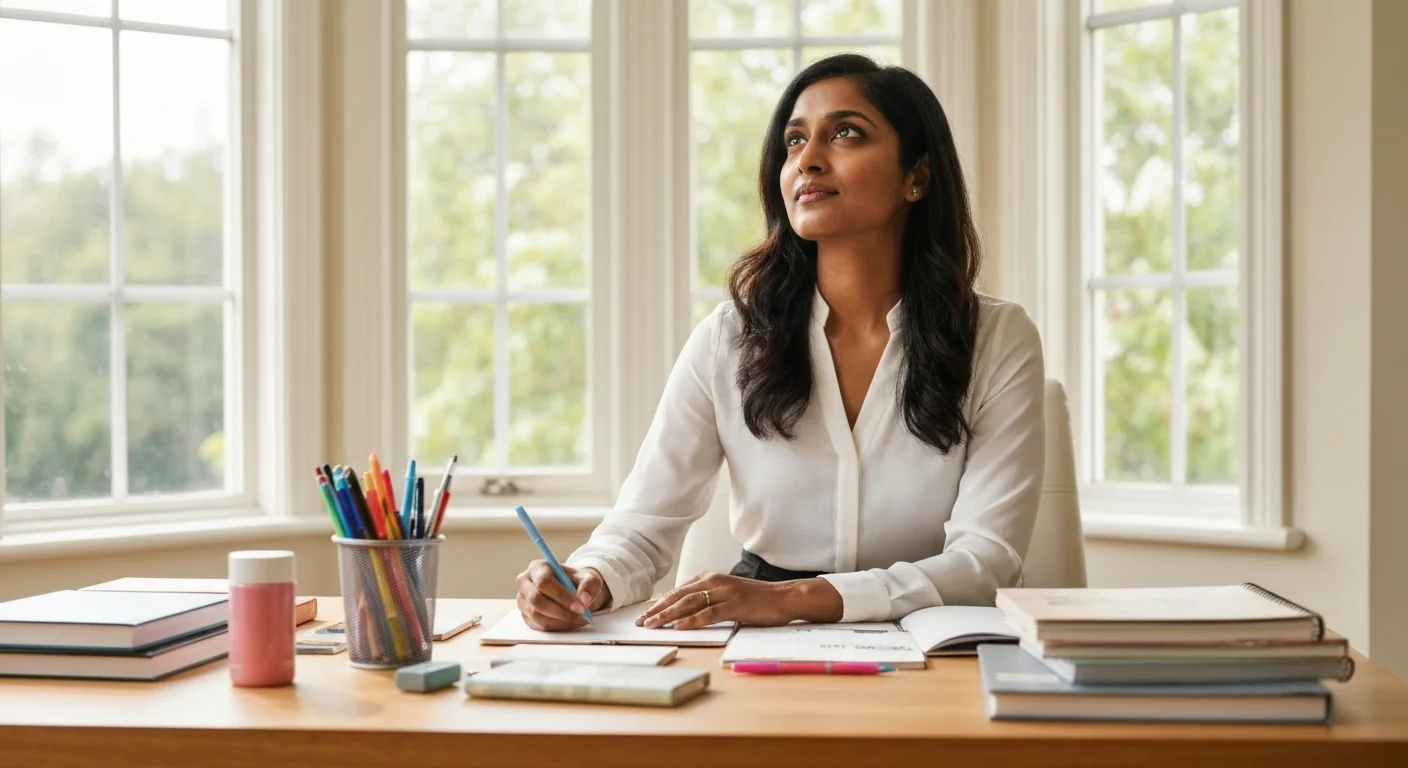 Teilnehmerin arbeitet konzentriert an einer komplexen Übung am Laptop